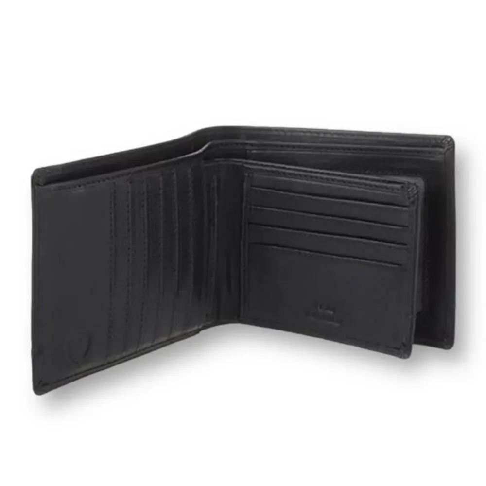Spikes and Sparrow Alexander Black Leather RFID Billfold Credit Card Wallet